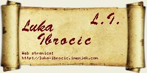 Luka Ibročić vizit kartica